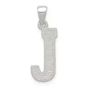 Sterling Silver Rhodium-Plated Letter J Initial Pendant