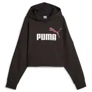 PUMA Junior Essentials Logo Cropped Fleece Pullover Hoodie