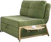 Sleeper Chair Foldable Sofa Bed, Convertible Sofa Bed with Adjustable Backrest and Hidden Side Table for Living Room, Small Space Convertible