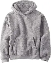 [Haloumoning] Children's Teddy Fleece Hoodie Unisex Warm Sherpa Sweater Shirt Girls Boys Winter Plush Pullover with Pockets
