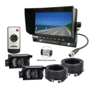 7" Car Monitor Speaker Caravan RV 4PIN 2 Backup Reversing Camera System 12V 24V