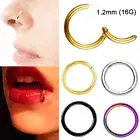2X 16G Steel Hinge Segment Nose Ring Septum Clicker Ear Helix Piercing 6/8/10mm
