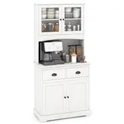 Giantex 1.7M Buffet Sideboard Kitchen Storage Cabinet Pantry Cupboard w/Adjustable Shelves & Drawers White