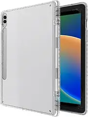 [WAYIFON] Hybrid Slim Case for Samsung Galaxy Tab S10 Plus 2024 / S9 FE Plus 5G 12.4 Inch 2023 with S Pen Holder, Shockproof Cover with Clear Transparent Back Shell, Clear