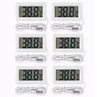 6pcs White Digital LCD Thermometer for Aquarium and Freezer Monitoring