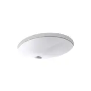 Kohler Undermount Bathroom Sinks 19-1/4" Oval Vitreous China In White W/ Drain