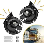 Animgrth 2025 Upgraded 2PCS 12V 300DB Super Loud Truck Train Horn, Car Air Electric Snail Double Horn, Waterproof Replacement Kit for Any 12V SUV Motorcycle Pickup Jeep Lorries Cars Boats