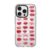 iPhone 16 Pro Clear Case MagSafe Compatible Polka Daub Lips
