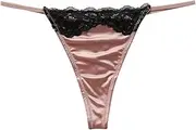 [Generic] Womens Lace G-String Thong Panty, Sexy T-Back Underwear with Soft