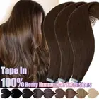 Tape In Stick Real Remy Human Hair Extensions Skin Weft Full Head Thick Straight