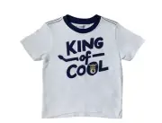 Gymboree King Of Cool White Navy Lion Short Sleeve Shirt Sz 6-12 MON NWT