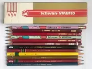 12 VINTAGE SCHWAN PENCILS: "STABILO" - MADE IN GERMANY - UNUSED