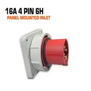 QIXING IP67 Panel Mounted Inlet - 16A 4 Pin QX827