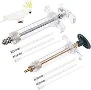 OBANGONG 2 Sets Hand Feeding Syringe for Baby Birds, 20ml & 10ml, Plastic, Non-Sterile, 1 count
