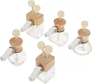 5Pcs Car Fragrance Diffuser with Wooden Lid Rotatable Perfume Containers for Fresh Air Vehicles Essential Oil Aromatherapy for Friends and Family