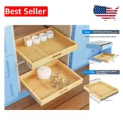 27” W Soft-Close Pull Out Cabinet Organizer - Heavy-Duty Wood Drawer Solution