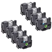 8PK Compatible Brother P-Touch Lot TZ151 Tze151 Black on Clear Label Tape 1''