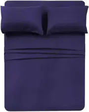 4 Piece Bed Sheet Set (Full,Blue) 1 Flat Sheet,1 Fitted Sheet and 2 Pillow Cases
