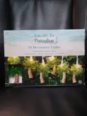 Palm Tree Summer 10 String Lights Indoor Outdoor Escape to Paradise ~ 8'7" Long