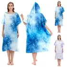 Changing Robe with Hood Microfiber Towel Poncho Robe Quick Dry Surf Poncho⏲