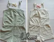 H&M H M Girls Lace Jumpsuit Size 4-6 6-8 8-10 WITH BOW HAIR CLIP NWT