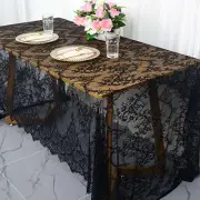Vintage-Lace-Tablecloth 60x120-Inch 1 Pack Black Lace Rectangle Tablecloth