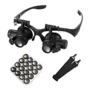 Head Mount Magnifying Glass with LED Light, Jewelers Loupe Magnifier with 8