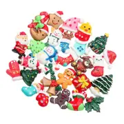 50 PCS Resin Charms Christmas Flatback Craft Embellishments