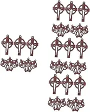 TEHAUX 4sets Wood Cross Pendant Cross Charms Pendant for DIY Jewelry Cross Shape Charms for Art Craft Projects 20pcs*4