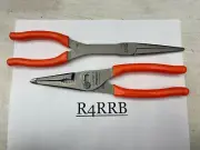 Snap-on Tools NEW 2pc ORANGE Soft Grip Needle Nose Plier Lot Set 911ACF LN47ACF