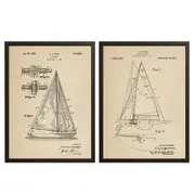 [Namly Design] Patent Drawing Poster - Sailboat Designs / Set of 2