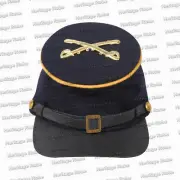 US Civil War SIMPLE CAVALRY Kepi With Yellow Trim on Sides of Hat All Sizes