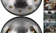 New Upgrad Dual-Faced Scale 12-Notes Handpan Drum, Handpan 22 Inch Gold Eye