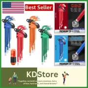 Chrome Vanadium 37PCS Allen Wrench Set - Color-Coded Ball End for Precision