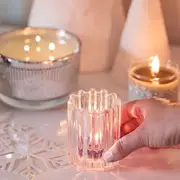 Ripple Glass Tealight/Votive Holder Pair