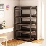 Printer Stand,Desk Under Storage Shelves,Desktop Fax Machine Stand with 5 Tier Wood Storage Shelves,for Printer Fax Boo