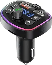 Mwqpgyh FM Transmitter - Wireless Car AUX Adapter FM Radio Transmitter with Double USB Port - Multifunctional Auto Music Adapter with PD Charging Source for Auto, Trucks