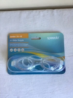 Brand New In Package Speedo Junior 6-12 GLide Goggles Anti Fog Flex Frame