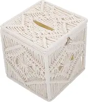 MAGICLULU Box Cotton Rope Woven Desktop Decoration Tissue Box Roll Paper Storage Box White Bin House Wicker Car Baskets Tissues Medicine Organizer Pantry Cup Cosmetic Aid Iron Beige