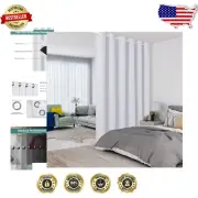 Luxurious Greyish White Room Divider Curtains for Total Privacy & Sound Proofing