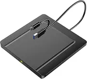 External CD DVD Drive CD/DVD Drive External USB 3.0 & USB-C, CD DVD +/-RW ROM Burner Optical External DVD Drive for Laptop, PC, Desktop, MacBook, Windows 11/10/8/7/XP/Linux/MacOS (Ultra Thin)