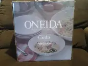 New Oneida GRATO Porcelain Dinner 5 Piece Pasta Bowl Set Porcelain white color