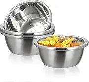 Realand Stainless Steel Bowl Set of 4, Thicker 18/8 Stainless Mixing Bowls 1.9 Quart, Salad Bowls, Nesting Metal Prep Bowls for Cooking Baking Marinating, Servin for Cereal Soup
