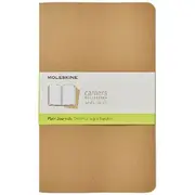Moleskine Cahier Plain Notebooks Large Kraft 3 Pack