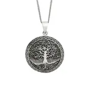 Pendant Necklace Sterling Silver Oxidised Large Tree of Life - 81stgeneration