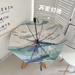 雨傘 自動雨傘 防曬傘 折疊傘 晴雨兩用傘 遮陽傘 防風傘INS氣質文藝全自動雨傘折疊晴雨兩用男女遮陽傘曬防紫外綫太陽傘