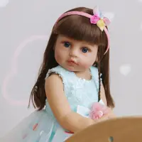 在飛比找蝦皮購物優惠-仿真娃娃重生嬰兒55cm矽膠女孩玩具過家家生日禮物嬰兒娃娃軟
