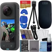 Insta360 X3 72MP Waterproof 5.7K 360° VR AI Action Camera + SanDisk 64GB Bundle