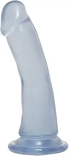 Doc Johnson Crystal Jellies - Slim Dong - 6.5 Inch - 1.5" Wide - Strong Suction Cup Base - O-Ring Harness Compatible Dildo, Clear