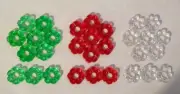30 Petal Nest Bulb Flower Ring Red Clear Green Ceramic Christmas Tree Vintage